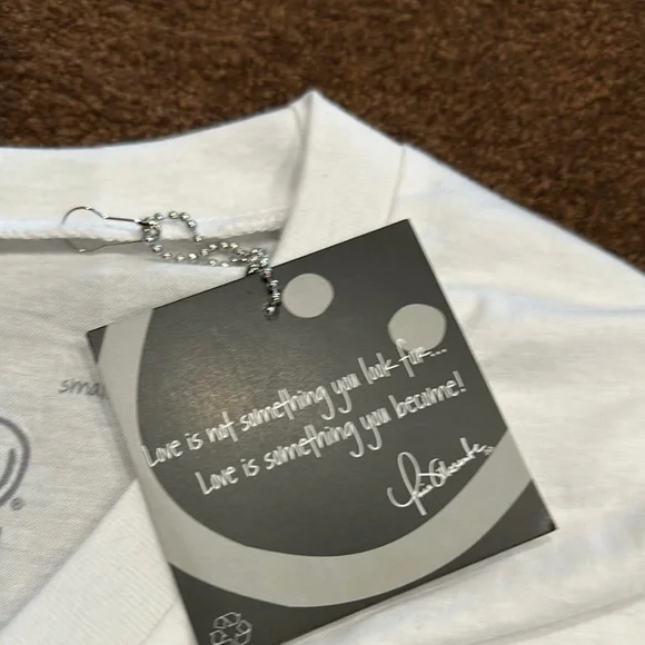 Peace Love World White V-Neck Short Sleeve Tee - Picture 4 of 4